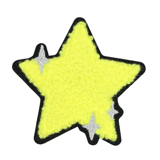 Iron-On &#x26; Adhesive Yellow Star Embroidered Patch by Make Market&#xAE;